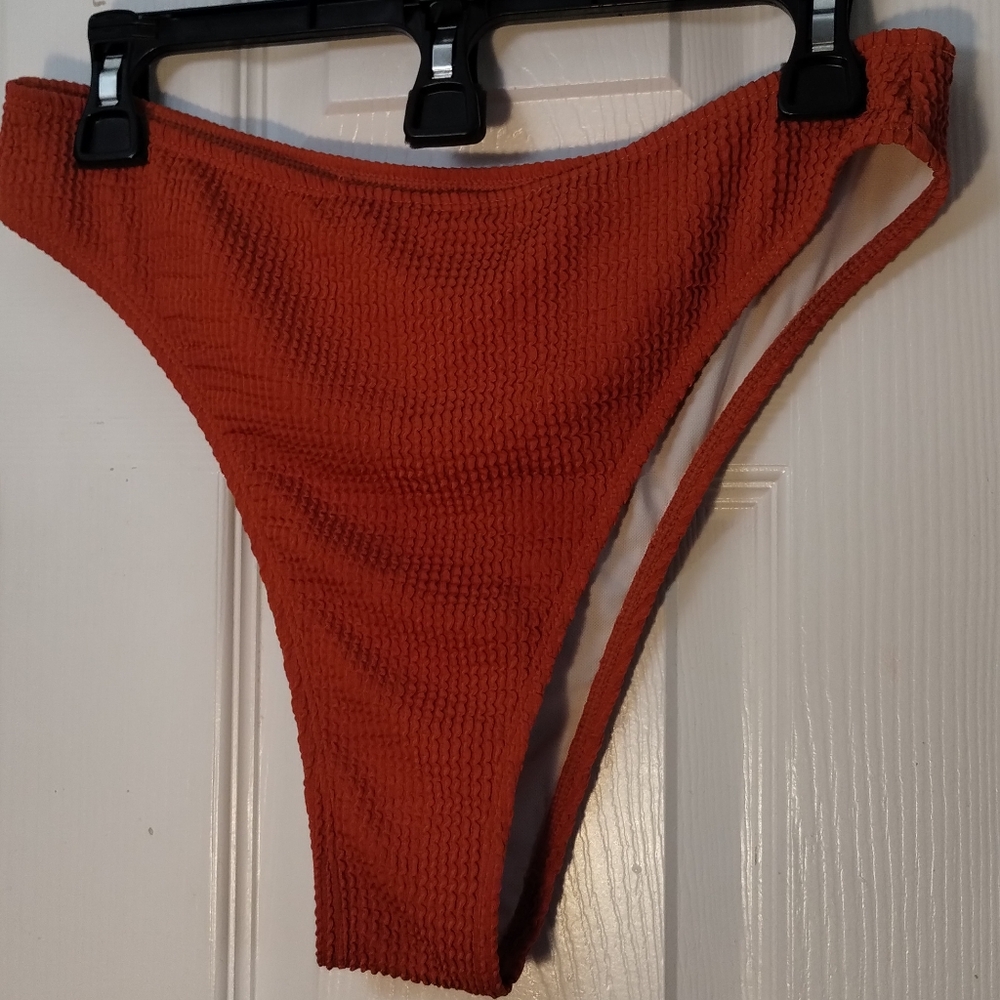 Textured Orange Bikini Bottom
